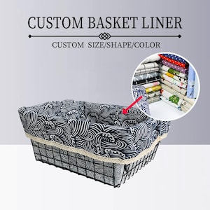 Custom size retro style fabric liners for any basket of shape and material, high quality basket lining,reusable,removable,multiple styles