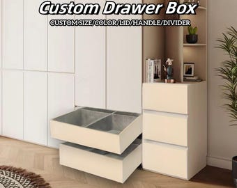 Handmade custom size leather storage box with lid and divider,jewelry and clothing storage box with handle,cloakroom underwear storage box