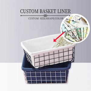 Custom size beautiful printed cotton liner for any basket,high quality embossed fabric basket liner,removable,washable,multiple styles&color