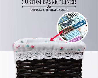 Custom four seasons floral cotton fabric for rattan basket liner, high quality floral fabric basket lining, removable, multiple styles