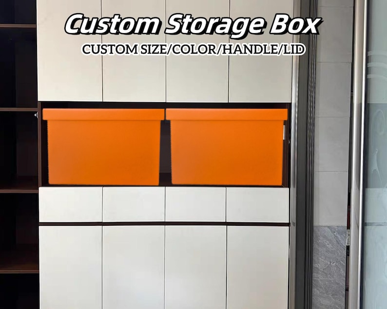 Custom Size Leather Storage Box With Lid,square Car Storage Box With ...
