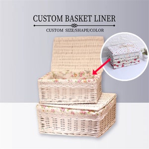 Custom size printed cotton liner for any basket,high quality embossed fabric basket liner,reusable,removable,washable,multiple styles&colors