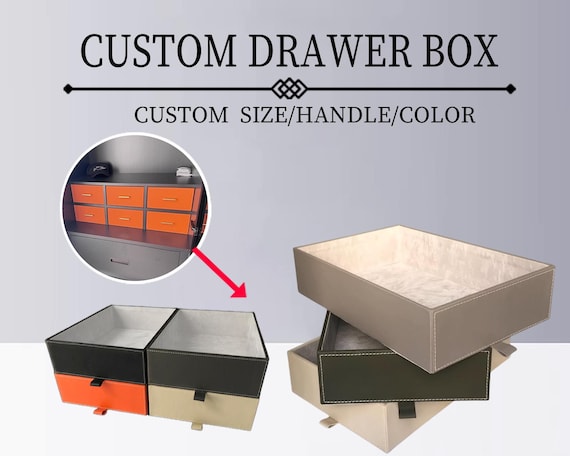 Custom size leather drawer box,toy storage basket,mudroom storage basket,cabinet basket,bathroom basket,multiple colors,home decor