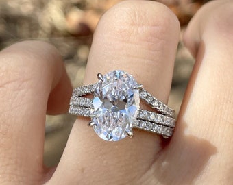 2.25Ct Vintage Diamond Engagement Ring Set, Statement Ring, Bridal Ring, Sterling Silver, Anniversary Jewelry, Birthday Day Gifts For Her