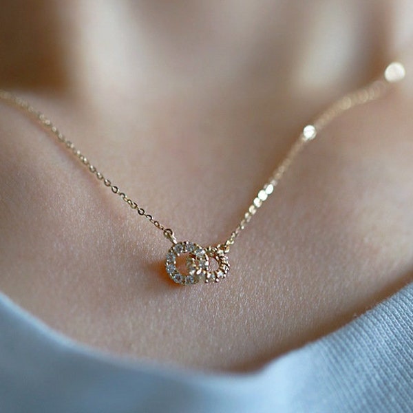 Interlocking Circle Necklace Etsy
