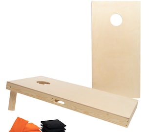 Wicked Wood I Cornhole Set 120x60cm I Blanko I 2x4 Beutel Orange & Schwarz