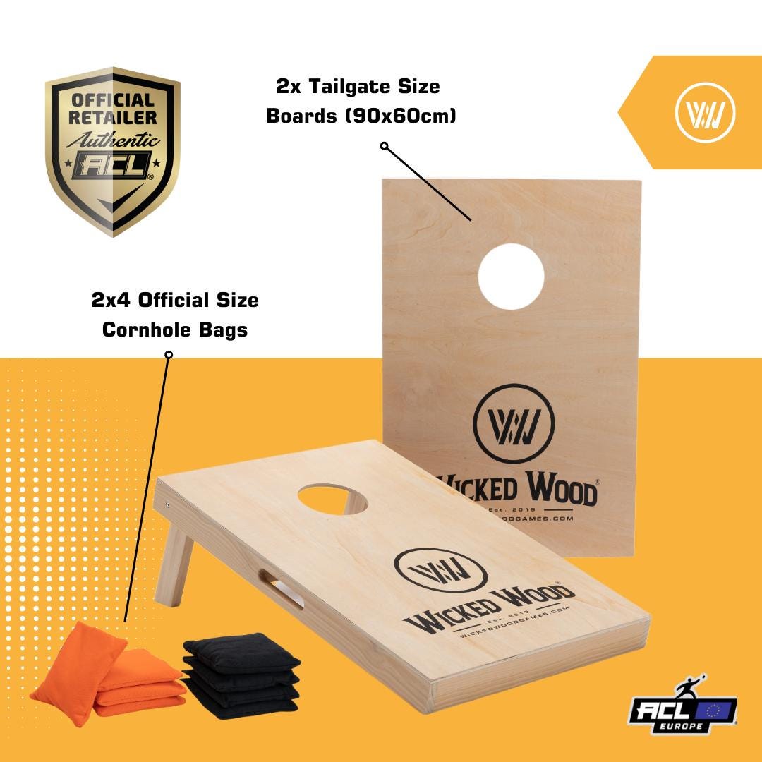 Cornhole League Sacs Sacs De Cornhole Officiels ACL Wicked Wood - Lot De 4 Sacs 15x15 Cm 450g Sous Licence Américaine