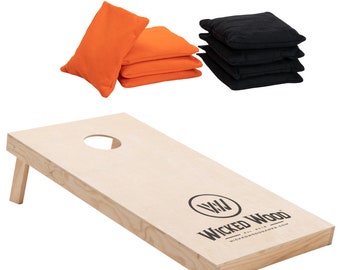 Wicked Wood Games / Starter Kit / 1 tabellone da gioco I 2x4 sacchetti (arancione e nero)