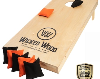 Cornhole Startkit – Wicked Wood – Rekommenderas för ACL – 120 x 60 cm – Innehåller 1 bräda och 2x4 påsar – För utomhusbruk