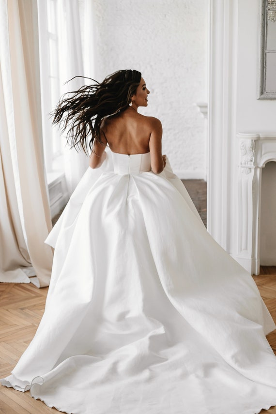 Wedding Dress bustier corset wedding dress long train Etsy