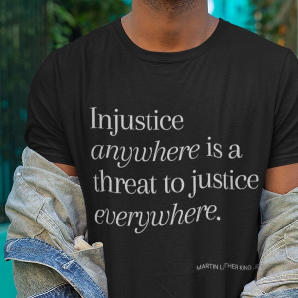 Tienda de propiedad negra. Contribuimos al fondo BLM. "La injusticia en cualquier lugar es una amenaza" Camiseta/Tanque, Activista de Derechos Civiles Impreso Camiseta/Tanque