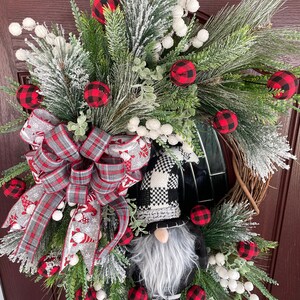 Weihnachtskranz Mit Gnome 76,2cm - Kiefernnadeln Mit LED Lichterkette Für Haustür