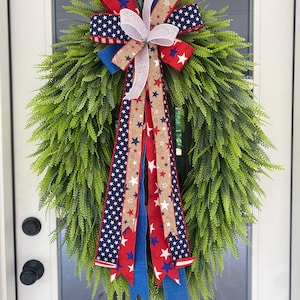 36”X26” Green Bead Grass Wreath, Patriotic Wreath, Spring Wreath, Summer Wreath, Front Door Wreath, Everyday Wreath, Large Wreath