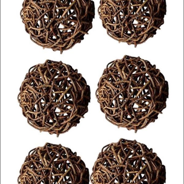 3" Rattan Ball (Sold By Bag Of 6)