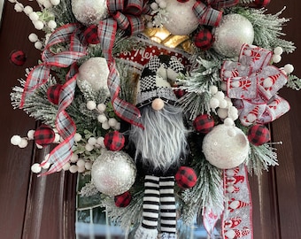 Gnome Christmas Wreath - Etsy