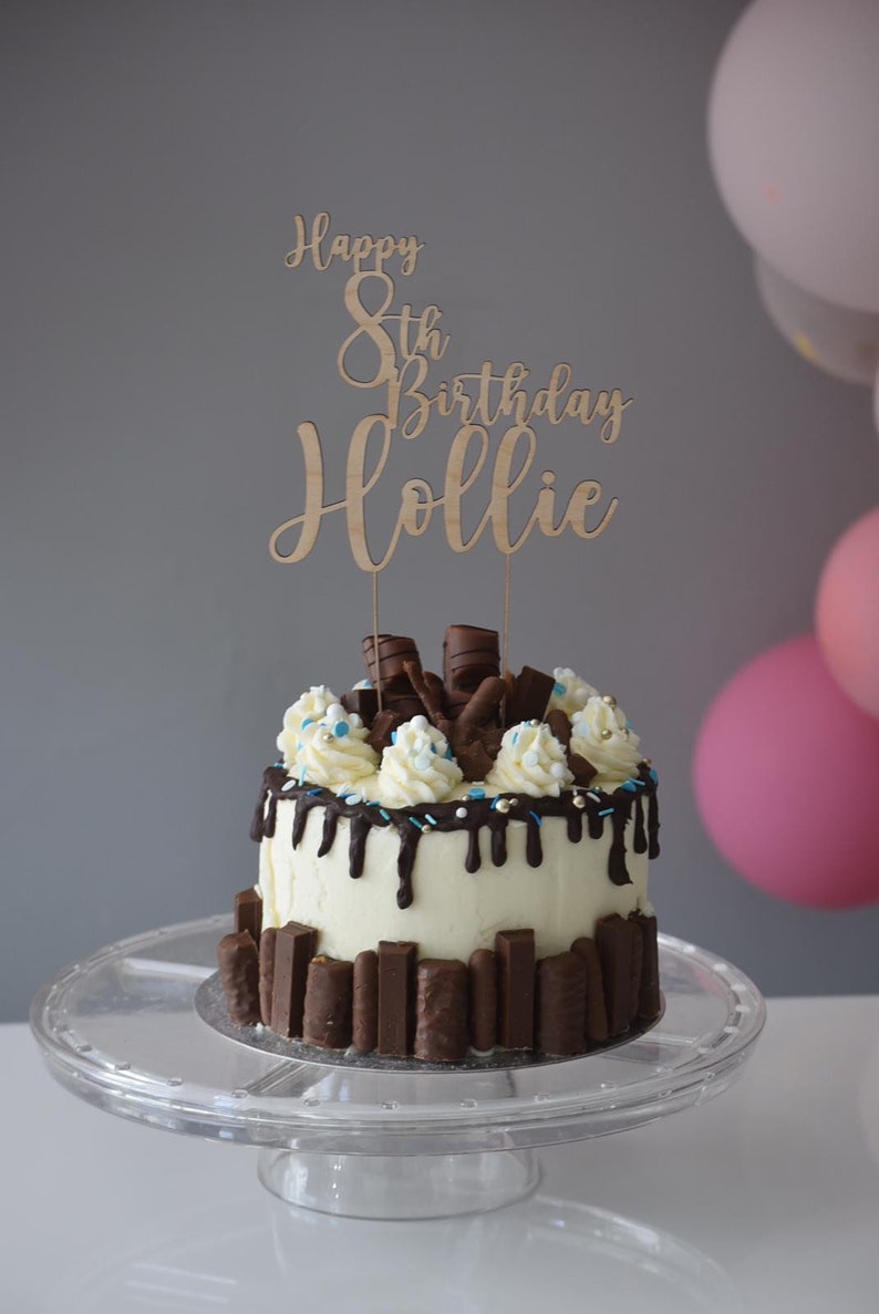 Happy Birthday Cake Topper Cake Topper Customised Cake Etsy UK