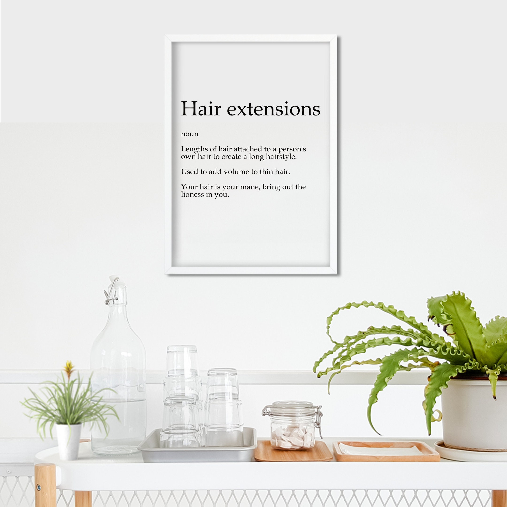 Hairdresser Wall Print Hair Extensions Hair Stylist Salon - Etsy