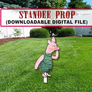Classic Piglet Character in Pooh Standee Prop / Stand Up Prop / Cutout Decoration / Digital File Only