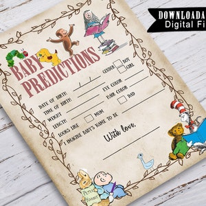 Jeux de douche de bébé de prédiction de bébé/livre d'histoires/bibliothèque/livre pour enfants/thème de livre classique