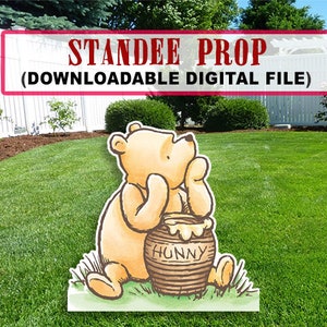 Classic Winnie The Pooh Character Eating Honey Standee Prop / Stand Up Prop / Cutout Decoration / Digital File Only