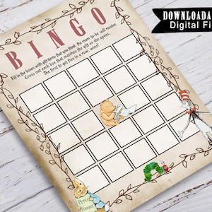Bingo Baby Shower Games / Storybook /Library / Children's Book / Classic Book Themed