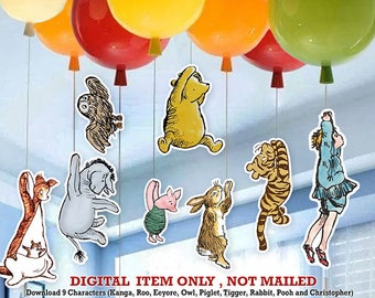 Classic Winnie The Pooh and Friends Cutout Prop / Halteballon / Hängedekoration / Digitale Datei