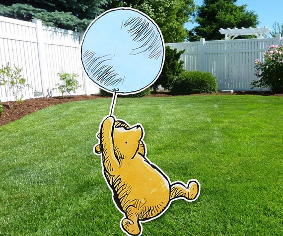 Classic Winnie the Pooh and Flying Balloon Cutout Prop / Stand - Etsy