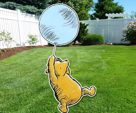 Classic Winnie the Pooh and Flying Balloon Cutout Prop / Stand - Etsy