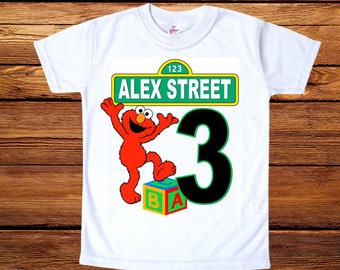 Etsy elmo birthday shirt Clearance