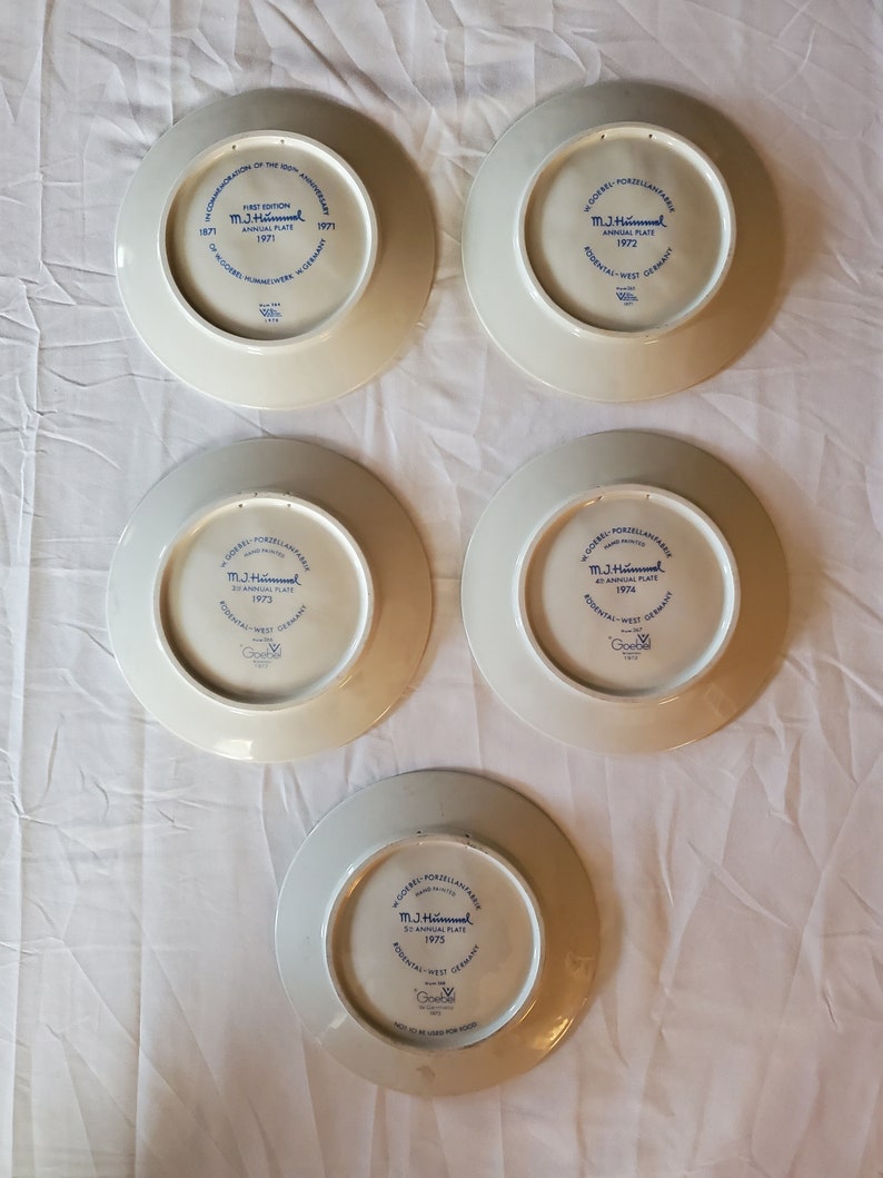 Vintage MJ Hummel Annual Plates 1970s Sold Individually image 4