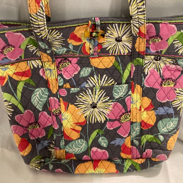 Vera Bradley Over the Shoulder Large Tote Bag Jazzy Blooms Pattern (Retired)