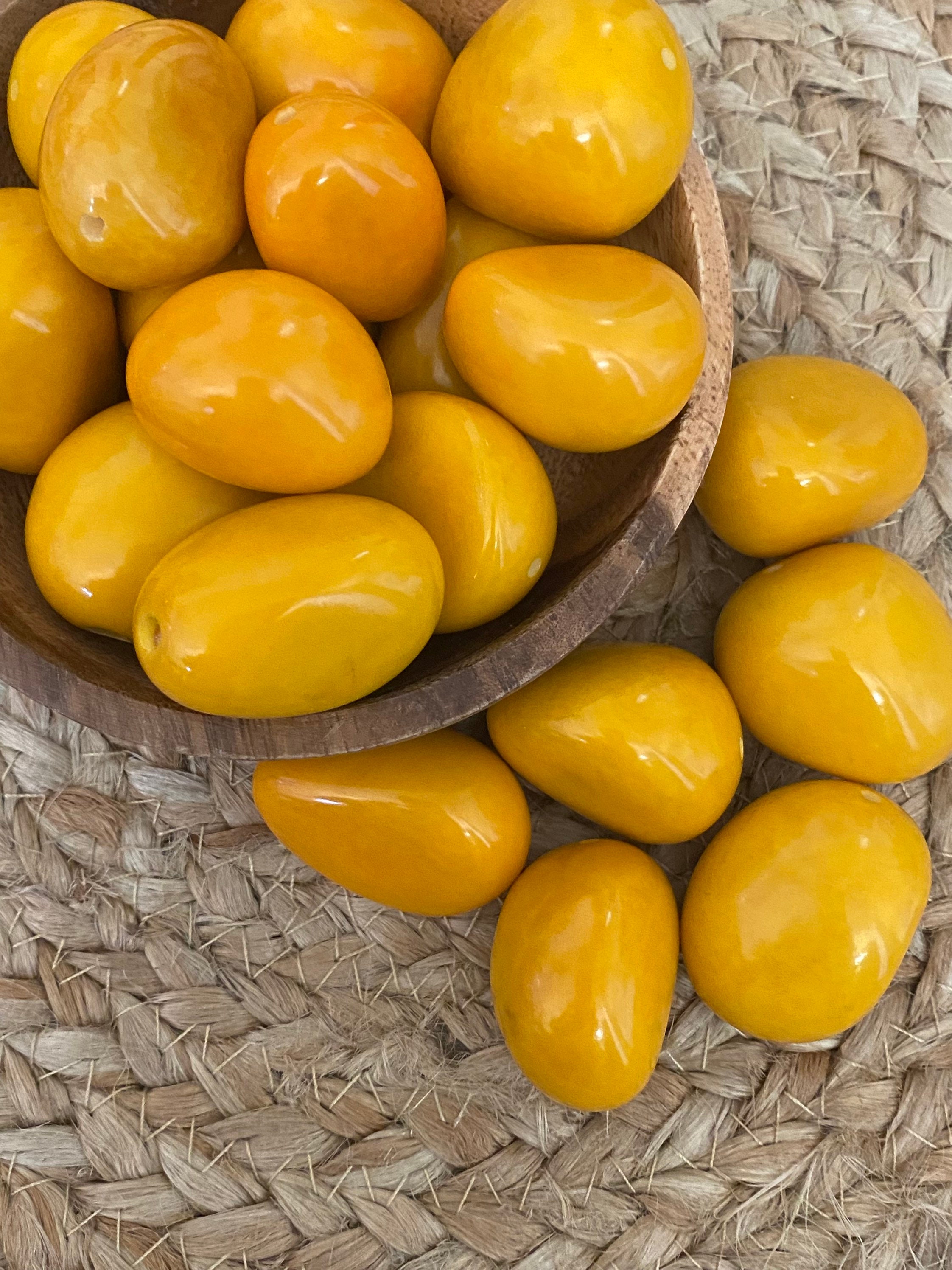 Mango Yellow Tagua Nuts Large Tagua Nuts Colombian Seeds Etsy
