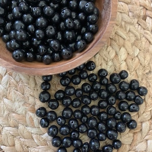 Black Acai Seeds, Colombian Seeds, Jewelry Making, Jewelry Supplies, 8-10 mm Acai Seeds, Pack of 100 Seeds