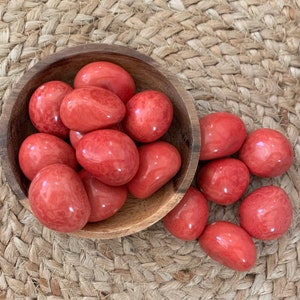 Coral Tagua Nuts, Large Tagua Nut Beads, Coral Tagua Beads, Coral Focal Point, Colombian Seeds, Jewelry Supplies, Pack of 4 Pcs