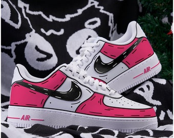 Benutzerdefinierte rosa Air Force 1, handbemalte rosa benutzerdefinierte AF1-Sneaker, die Air Force 1, individuelles AF1s-Geschenk, Geburtstags-Hochzeitsgeschenk