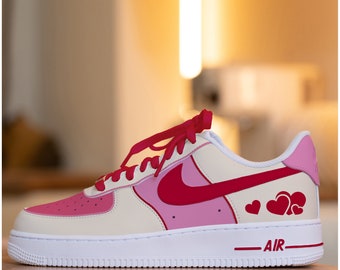 Benutzerdefinierte rosa Air Force 1, handbemalte rosa benutzerdefinierte AF1-Sneaker, die Air Force 1, individuelles AF1s-Geschenk, Geburtstags-Hochzeitsgeschenk