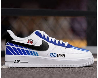 Zapatos personalizados Fast and Furious Air Force 1, zapatillas Gran Turismo AF1 pintadas a mano, The Air Force 1, personalizar GTR AF1