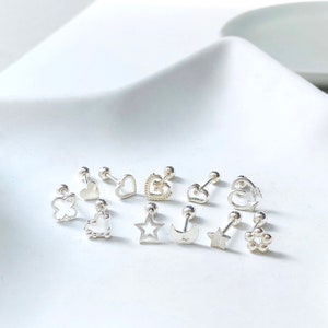925 Silver Helix earring Cartilage earring Conch earring Piercing Tragus earring Stud piercing