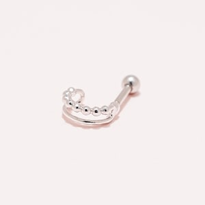 Double Line Ball Ear cuff brass stainless steel labret barbell cartilage inner conch snug helix 18G 16G