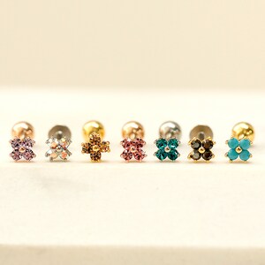 Four leaf clover Colorful piercing