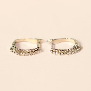 925 Silver cubic Ball hoop earring cartilage earilobe