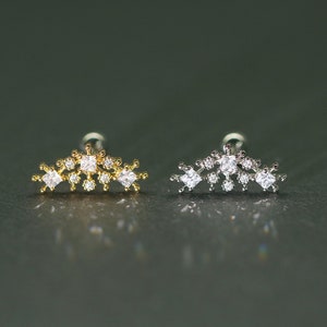 star dust cubic labret barbell stud earring cartilage conch snug 18G 16G