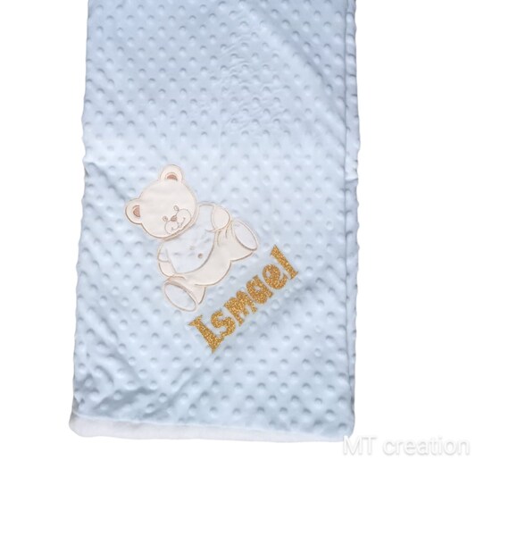 Minky Blanket Personalized With Glitter Vinyl for Baby