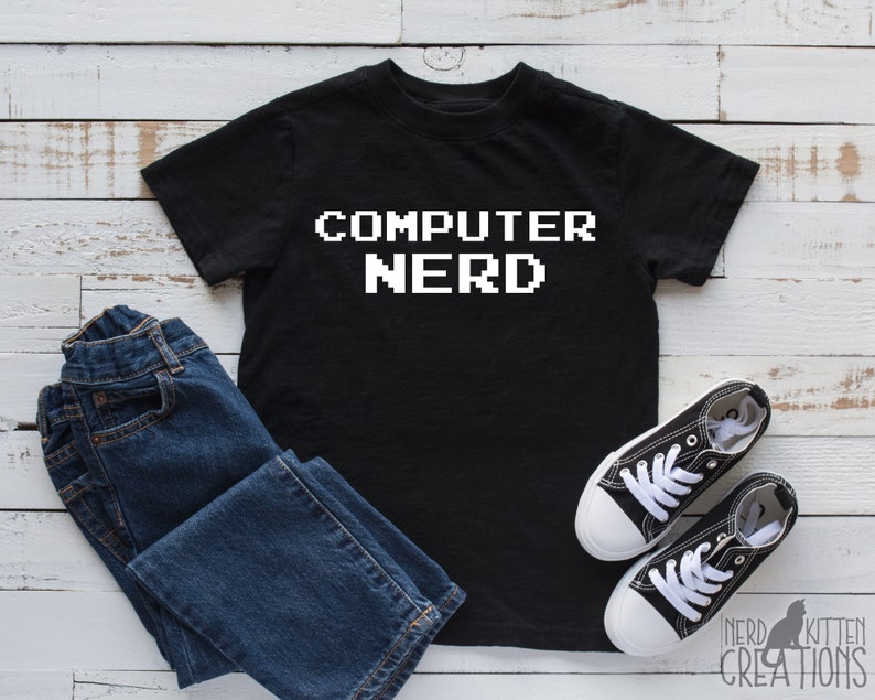 Computer Nerd Youth T Shirt, Nerdy Geeky Gift, Nerd Geek Geekery, Geek Gear image 1