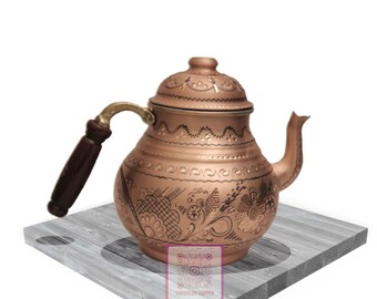 Turkish Copper Tea Pot / arabic Tea pot  Set Handmade Hammered kettle traditional