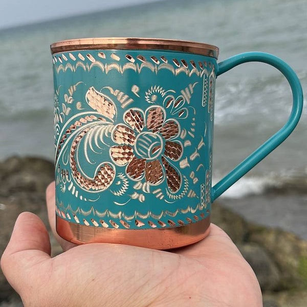 7th or 22nd anniversary gift him /her Copper Mug Handcrafted 100% Pure/birthday gift/ winding gift / Solid Copper