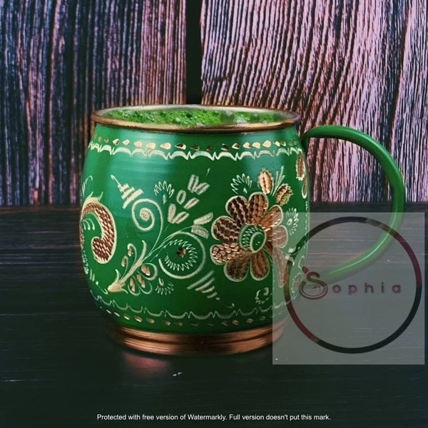 Copper Mug Ojai traditional 7th or 22nd anniversary gift him /her Copper Mug Handcrafted 100% Pure/birthday gift winding gift / Solid Copper