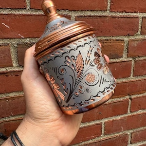 7th anniversary gift  Pure Hand Hammered Copper Spice Canister Spice Jar Spice Bowl Cookie Jar Traditional Sugar Bowl Hand Hammered Copper