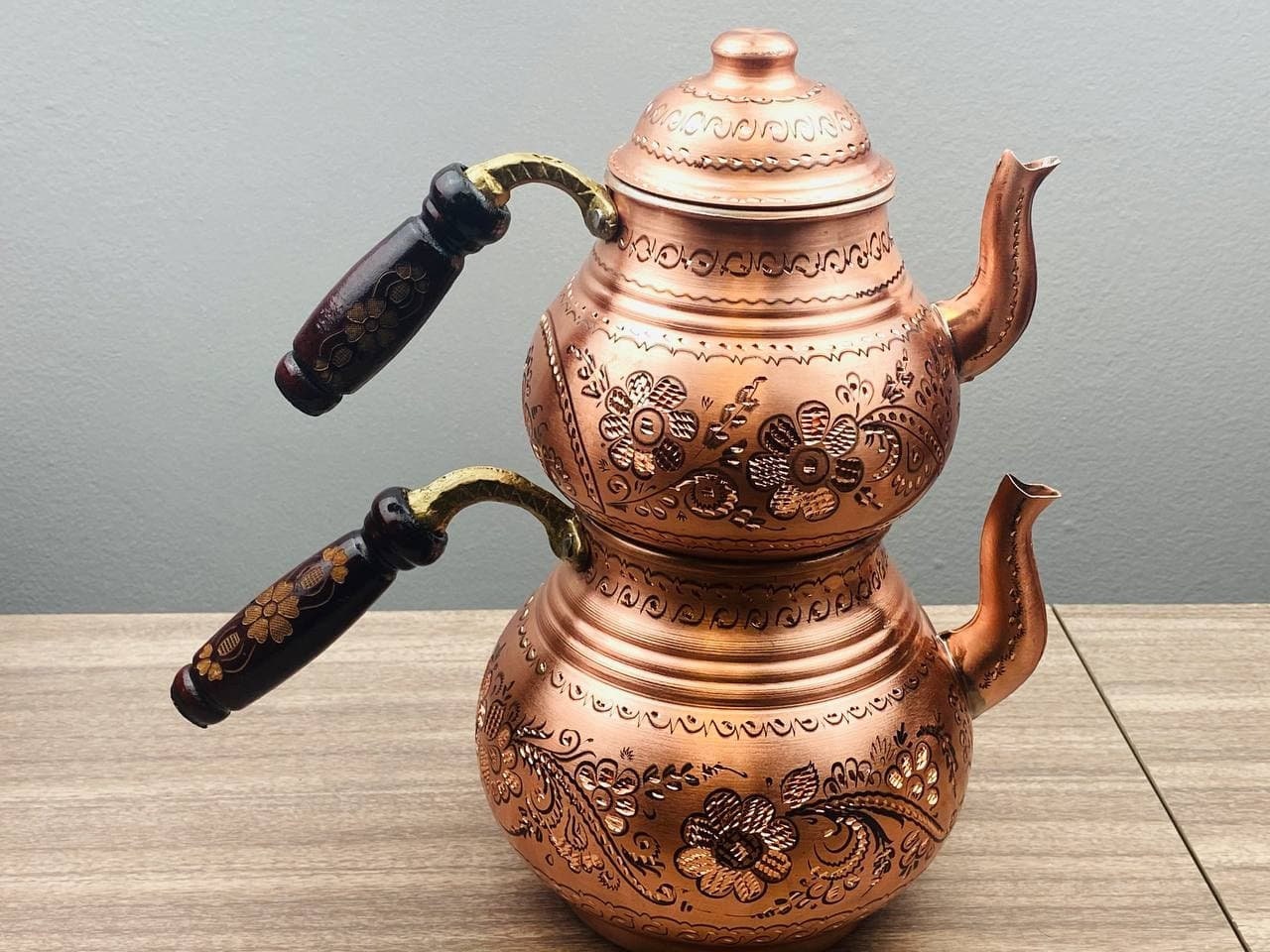Turkish Copper Tea Pot Arabic Tea Pot Set Handmade Hammered Etsy