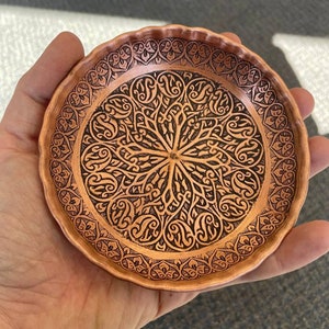 Personalized Copper Ring Bowl – Elegant Handcrafted Catch-All Dish, Custom Jewelry Holder, Unique 7th Anniversary